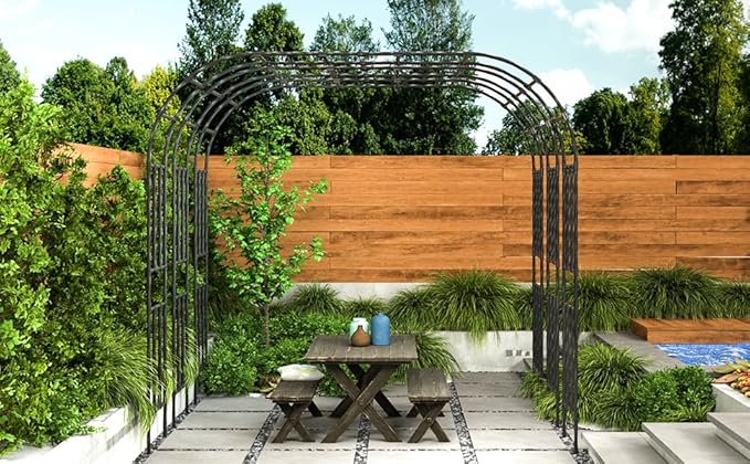 Garden Arch connectors 8pcs - Length: 15.5 inches, Suitable for Connect with a Garden Arch to Form a Garden Promenade (Black Combined Connection Accessories)