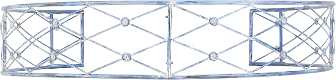 SAFAVIEH Outdoor Collection Mizell Mossy Blue Lattice Wrought Iron Moon Gateway Arbor