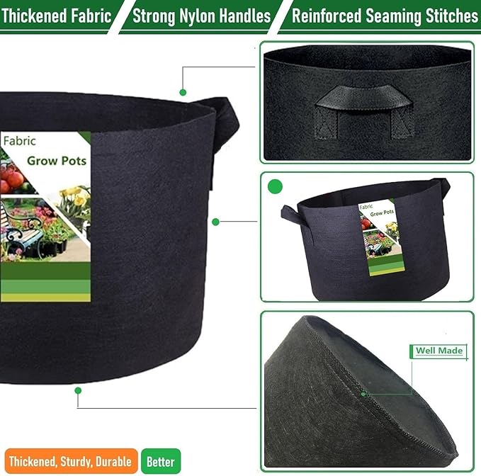 100 Gallon Large Raised Garden Bed Bag (40x20 inch) Big Garden Bag Sturdy Plant Grow Bag for Tomato,Potato Planter,Herb Veggies Planter Bag,Flower Bed,Yard Waste Bag,Lawn Debris Bag,Leaf Bag W/ Gloves