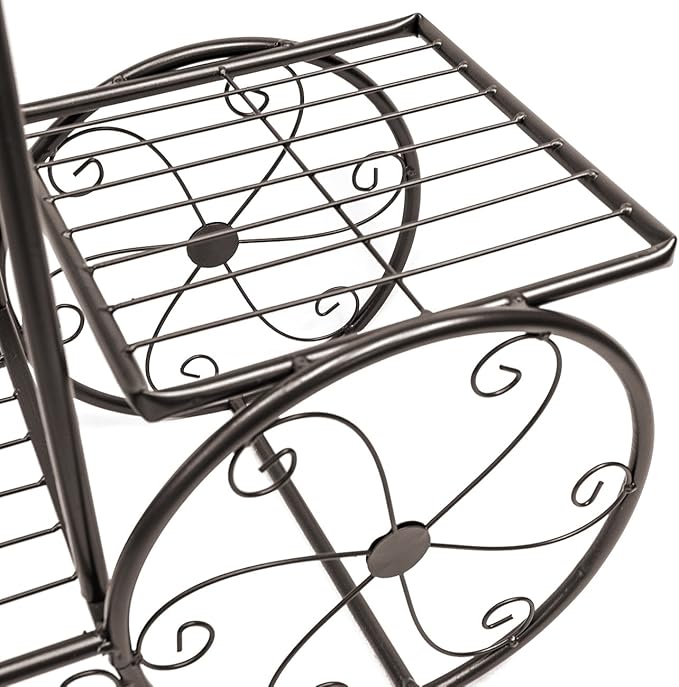 Sorbus® Garden Cart Stand & Flower Pot Plant Holder Display Rack, 6 Tiers, Parisian Style - Perfect for Home, Garden, Patio (Bronze)