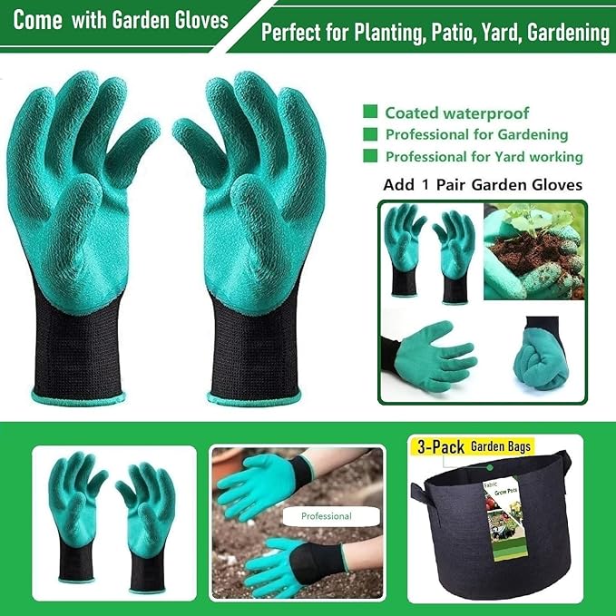 3-Pack 40 Gallon Thickened Plant Grow Bags Large (28x16 in) Heavy Duty Garden Bag Fabric Plant Pots for Potato,Tomato Planter,Herbs Veggies Planting,Flower Pots,Barrel Planter,Yard Waste Bag,Leaf Bags