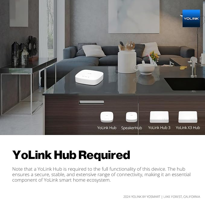 NSF Certified YoLink FlowSmart All-in-One Smart Water Meter & Auto Shutoff for 1'' Pipes, LoRa Long-Range, Real-Time Leak Detection, 10-Year Battery, 80+ Device Ecosystem, Hub Required – YS5018