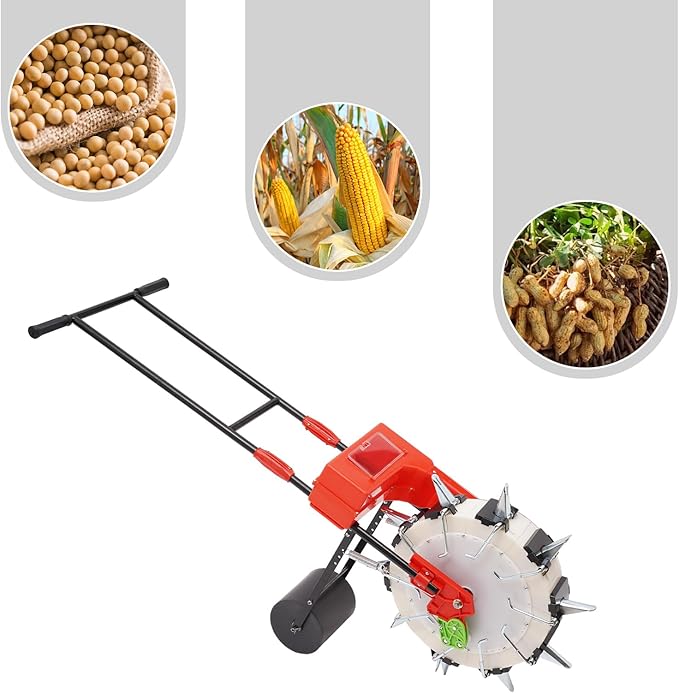 Hand Push Seeder Spreader,Manual Roller Seeder Lawn Garden Spreaders Seed Planter, Multi-Function Corn Planter Seeder Planting Depth 3.5-7.8 Cm Seeder Tool for Soybean Peanut Corn (B Style)