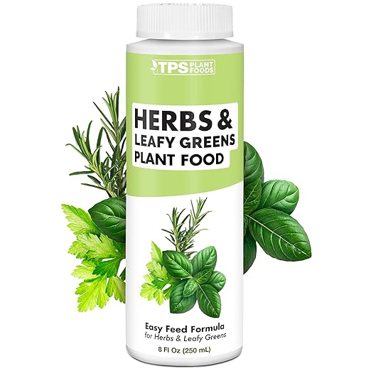 Herb Plant Food for All Edible Herbs, Leafy Greens and Veggies, Liquid Houseplant Fertilizer 8 oz (250mL)