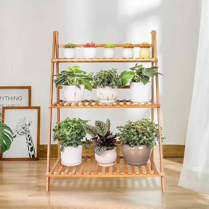 Ufine Bamboo Ladder Plant Stand - Thumbnail 3