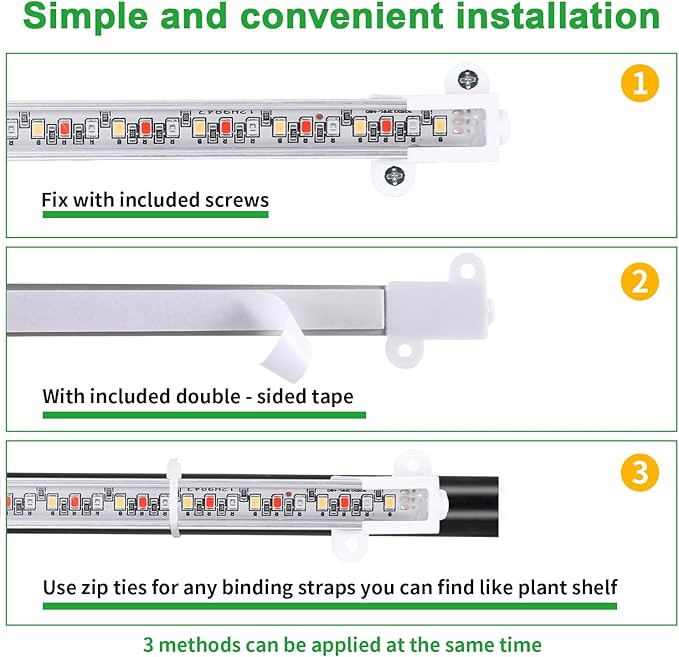 7.8'' 3 Head LED Grow Light Strips, Grow Lamps for Indoor Plants Full Spectrum, Plant Light with 4/8/12H Timer, 10 Dimmable Levels for Seedling Succulent,Best Match for Plant Shelf