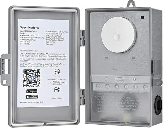 DEWENWILS WiFi Pool Pump Timer, Heavy Duty 40A 120-277 VAC 2HP Wireless Controller Timer for Pool, Water Heater, Works with Alexa, Google Assistant, Smart Life, ETL Listed