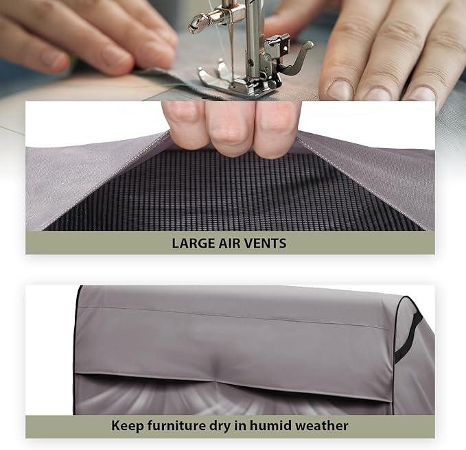 KylinLucky Outdoor Furniture Covers Waterproof, 3-Seater Patio Sofa Cover Fits up to 54W x 38D x 35H inches