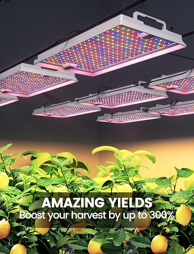 Plant Grow Light, [Smart APP 2x3 Ft Coverage] Genuine 100W Output LED Full Spectrum for Indoor Plants, 8-Level Brightness (Use Daisy-Chaining Hanging, Only Light Panel，No Control Panel)