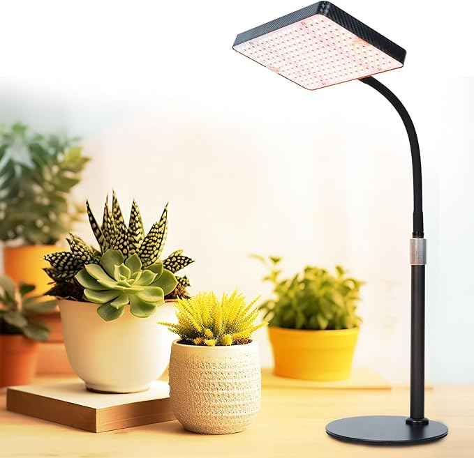 FECiDA Desk Grow Lights for Indoor Plants, Table Top Grow Light UV-IR Full Spectrum, 2000 Lumen LED Bonsai Houseplant Growing Lamp with On/Off Switch, 16"-24" Height Adjustable