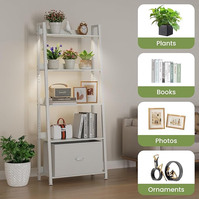 Extra Wide Plant Stand Indoor with Grow Lights, 5 Tiered Heavy Duty Large Plant Shelf, 63" Tall Metal Plant Rack for Multple Plants, Storage Shelves with Steel Frame, Corner Flower Pot Holder for Home