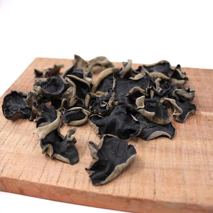 DABC OAK LAND Premium Dried Woodear Mushroom, Dried Black Fungus Shredded All Natural Vegan and Gluten-Free Rich in Fiber & Iron, Perfect for Cuisine, Soups, Stir-Fries 黑木耳 8 Ounce