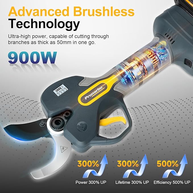 2-in-1 Pole Pruning Shears Cordless, 50mm 2" Cutting Diameter Electric Secateurs & 9.2ft Reach Telescopic Rod Compatible with Makita 18V Battery Powered Pruner Professional for Tree Trimming