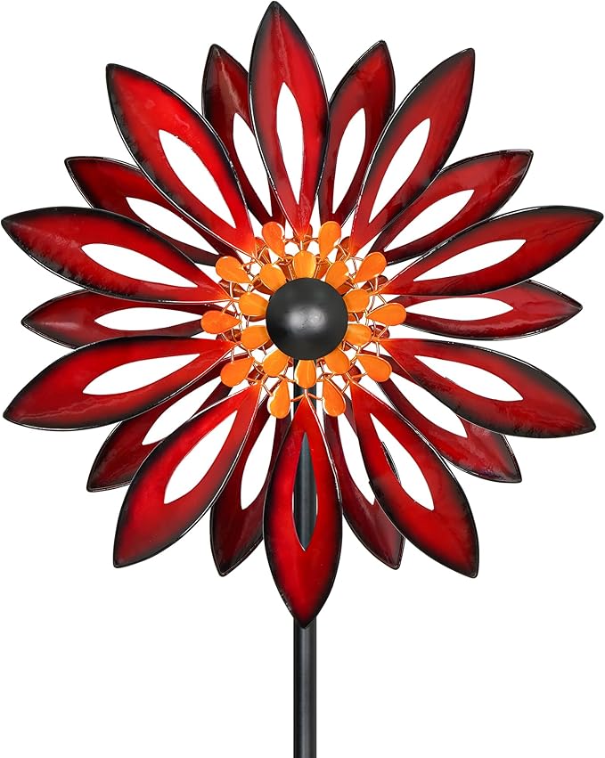 Wind Spinners Outdoor - Large Kinetic Metal Wind Sculptures & Spinners for Yard and Garden, Yard Spinner Decor for Outside (22" W x 83" H)