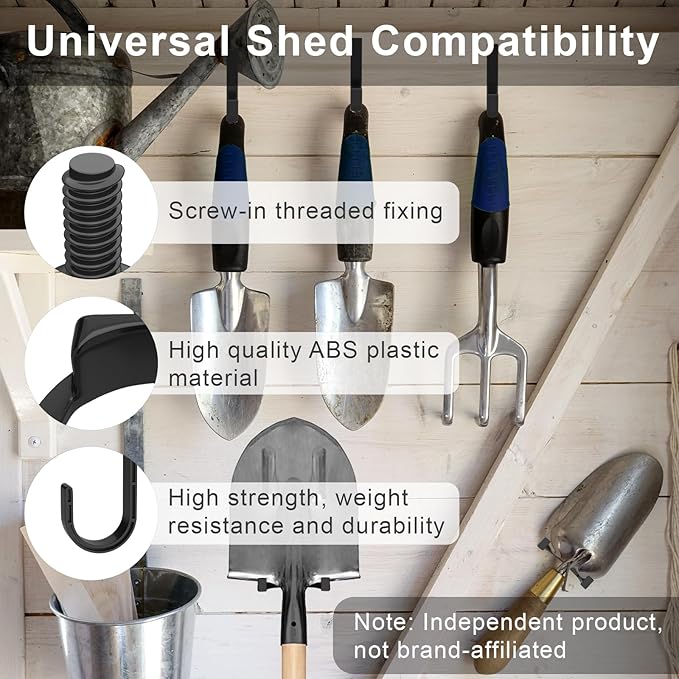 23 Piece Shed Storage Hooks Kit, Heavy Duty J/U/V Shape Tool Hangers with Screws, Compatible with Suncast, Craftsman Shed Shelves & Accessories