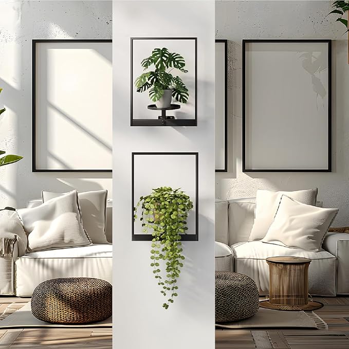 2 Pack Plant Stand Indoor Outdoor Hanging Planters for Indoor Plants Wall Plant Holder for Indoor Plants Plant Frames Wall Decor for Livingroom Bedroom Balcony Patio