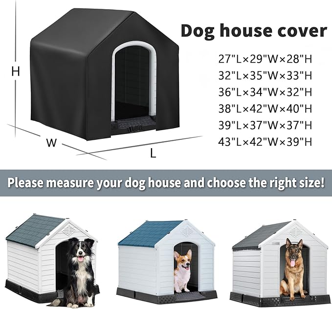 Dog House Cover, Covers for Winter Large Dog House Outdoor Weatherproof (43x42x39in)-Only Cover
