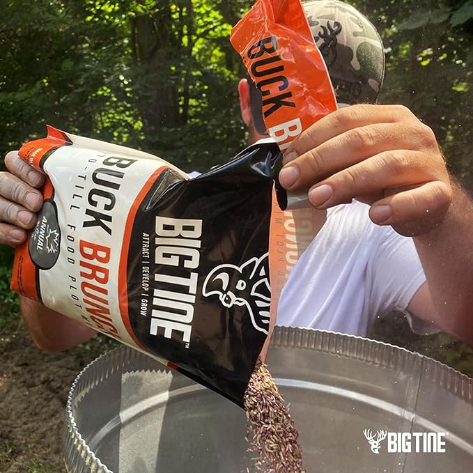 Big Tine Food Plot Mix, Deer Attractant, Buck Brunch, No-Till Food Plot Mix, 4 lbs Bag, Great for Remote Plots, Fast Growing, Shade Tolerant