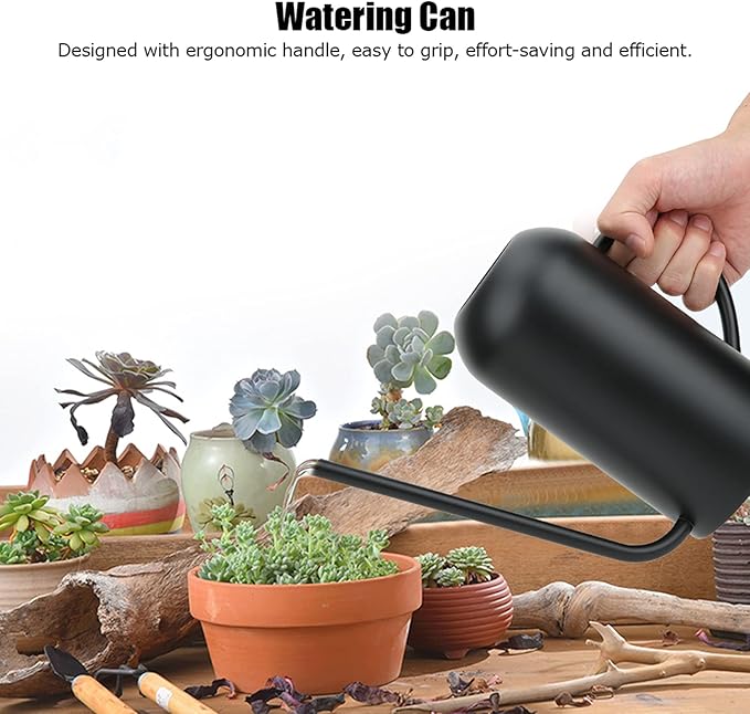 Long Spout Watering Can, 1.5L/50oz Stainless Steel Sprinkling Can Pot for Indoor Plants House Plants Flower Watering Pot Outdoor for Succulent Bonsai Garden