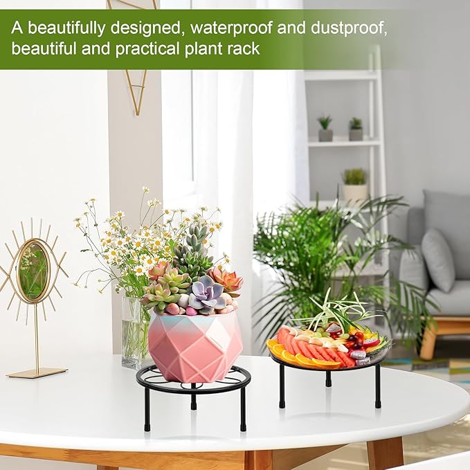 ESRICH Plant Stand Indoor, Plant Stand,Plant Stands Outdoor for Multiple, Metal Plant Stands, Potted Plant Holder for Garden Home ( 2 Pack 7.8in)