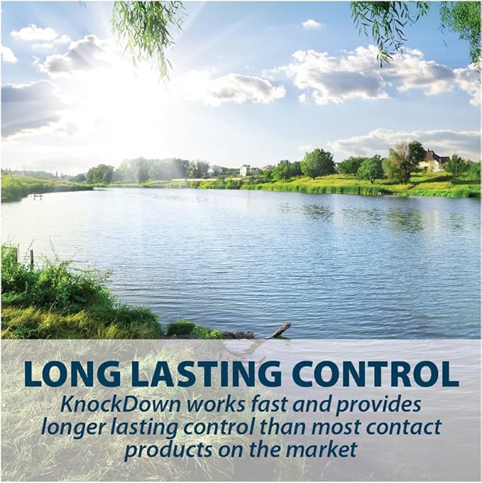 Airmax Knockdown Defense 2-in-1 Liquid Pond Algae Control, Effective & Fast Acting Algaecide, Aquatic Weed Treatment for Clear Water in Ponds & Lakes, Liquid Formulation, 16 oz with Treatment Booster