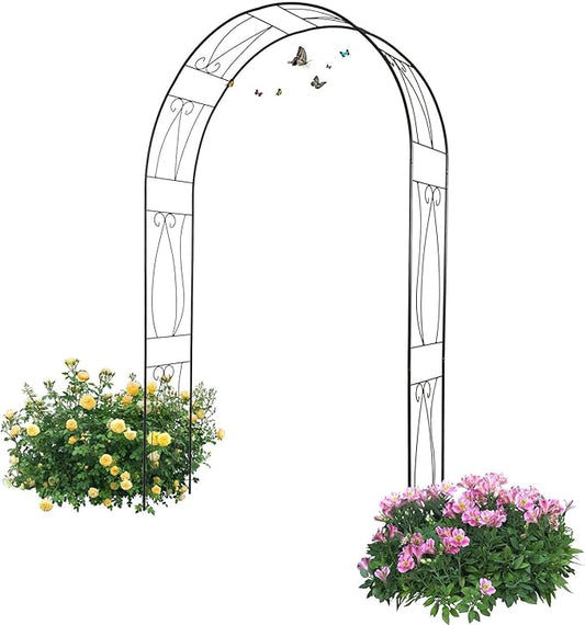 JSUN7 Outdoor Garden Arbor - Decoration Steel Arch Trellis for Climbing Vines and Plants Metal Garden Arbor Garden Trellis for Patio, Lawn, Garden