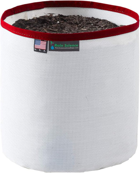 Grow Bag 1 Gallon, Planting Pots - Colorful Plant Grow Bags Pots Gardening Vegetable - Air Pruning Mesh Fabric Plant Container - (White/Red)