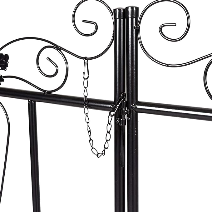 Kintness Garden Arch Arbor with Gate Trellis Arbour Archway for Climbing Plants Outdoor Garden Lawn Backyard …