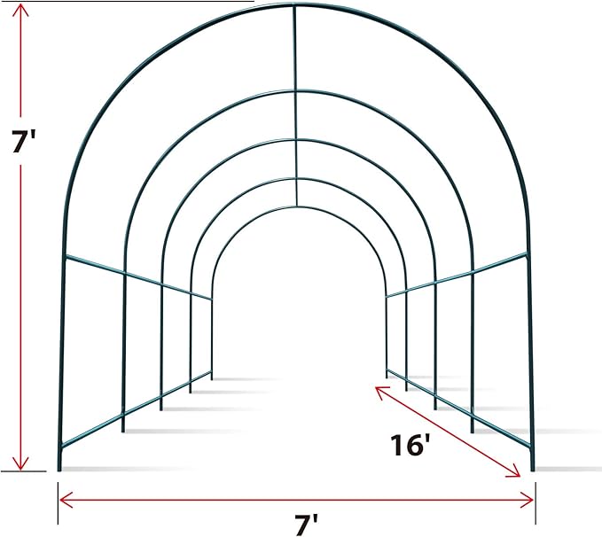 YardGrow Large Garden Support Arch Frame Climbing Plant Arch Arbor for Various Climbing Plant Roses Vines Birthday Wedding Party Decoration Pergola Frame (16' x 7' x 7')