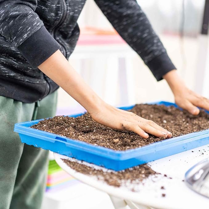 Bootstrap Farmer Microgreen 1020 Trays, Blue 30 Pack, Extra Strength with Holes Shallow Seed Plant Tray Grow Microgreens Wheatgrass Fodder Sprouting