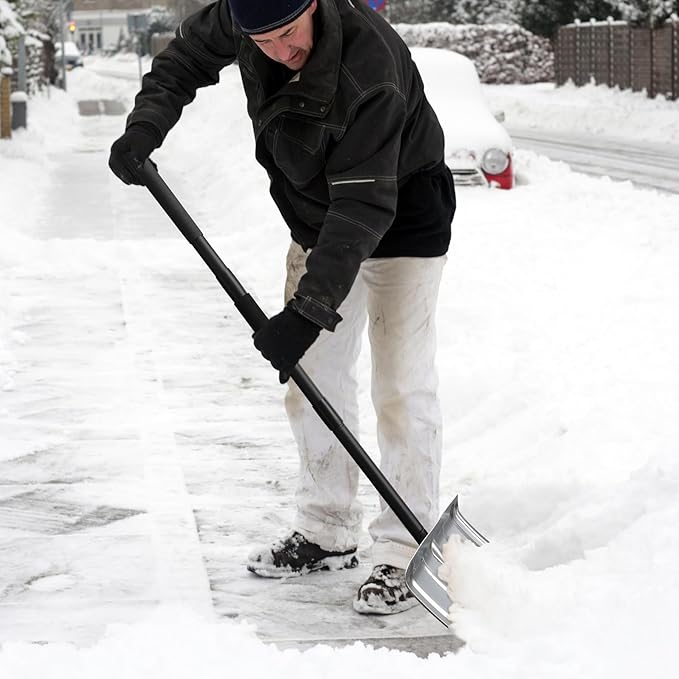 Snow Shovels for Driveway, 68 Inch Long Heavy Duty Aluminum Snow Removal Shovel Pusher for Snow Removal Portable Shovel Detachable for Car Trunk Emergency Camping Home Garage Garden