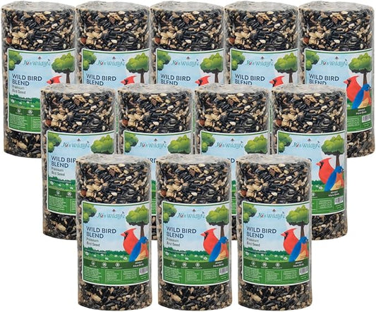 JCs Wildlife Wild Bird Blend Premium Bird Seed Small Cylinder with Hole, 1.5 lb (6 Cylinder)