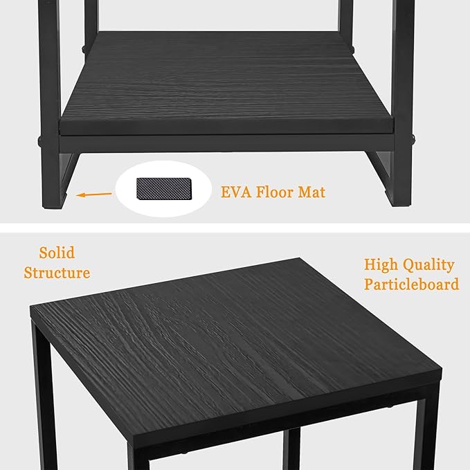 34" Tall Plant Stand Indoor, 2-Tier Modern Plant Shelf, Corner Flower Pot Holder Organizer for Living Room Balcony Patio Garden (Black)