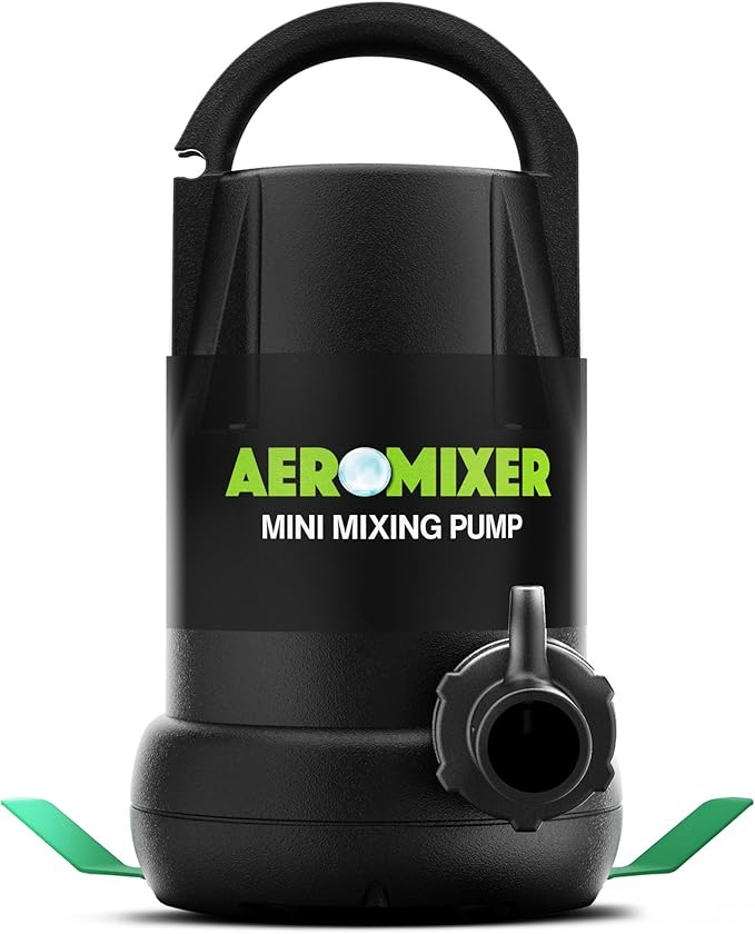 Aeromixer MINI 1/4 HP Submersible Mixing + Aerating Pump - Submersible Water Pump for Nutrient Mixing and Aerating, Electric Garden Water Pumps, Heavy Duty Outdoor Pumps for Farming and Gardening