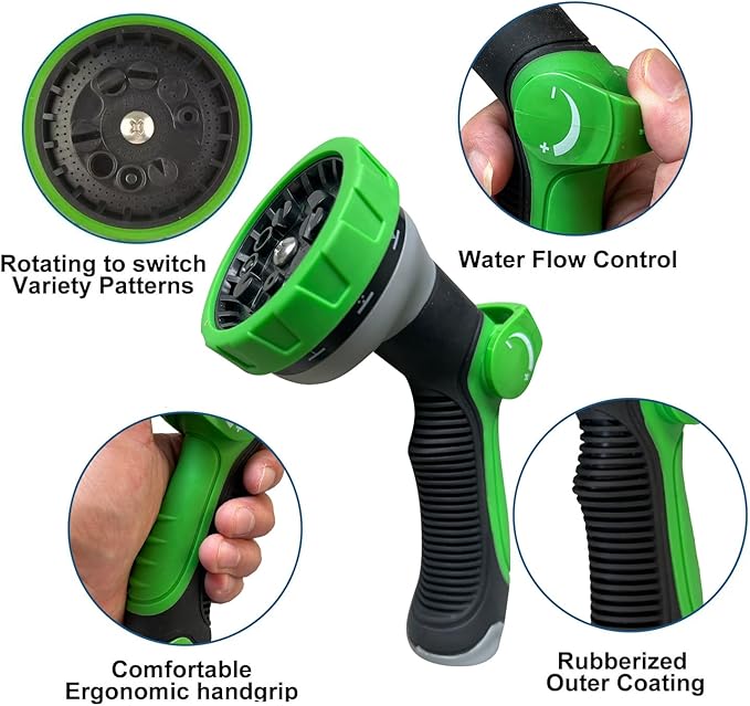 100Ft Metal Garden Hose durable stainless steel Water Hose, flexible, lightweight hose is resistant to kinks and tangles.With 10-way nozzle, strong 3/4” metal fittings, and a shut-off valve.