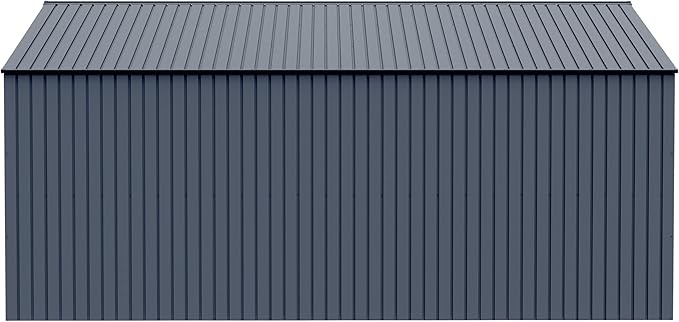 Arrow Shed Elite 14' x 16' Tall Outdoor Steel Storage Shed with High Gable and Lockable Doors Storage Building, Anthracite
