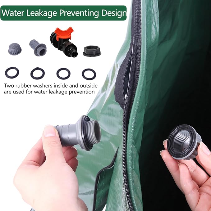 Collapsible Rain Barrel, 200 Gallon Portable Rainwater Collection System, Rain Catcher Barrel, Water Storage Tank with Spigots and Overflow Kit, Rain Water Barrel Collector for Garden, Green