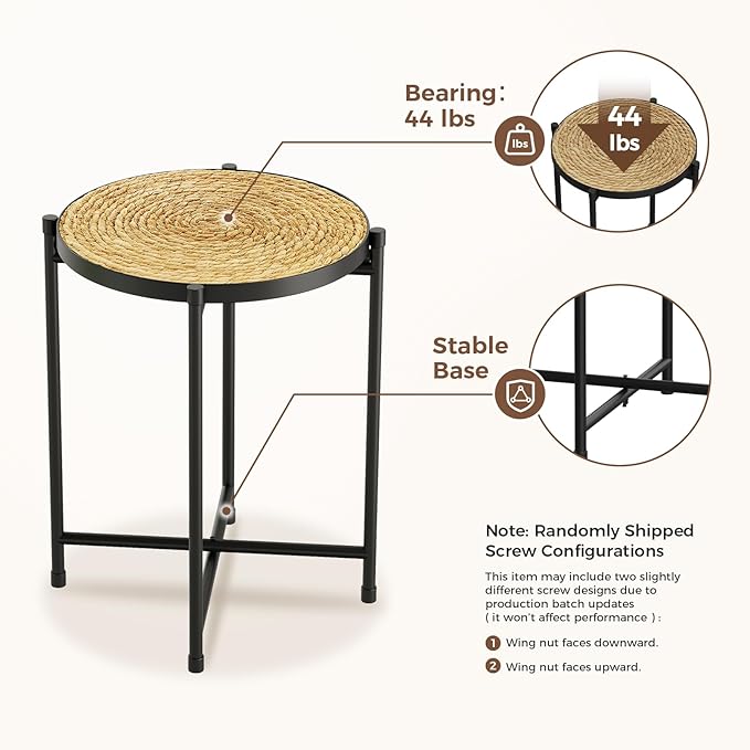 Bamworld Plant Stand Indoor Rattan Plant Table for Large Plants Tall Plant Holder Small Boho Pot Stand for Living Room Bedroom Balcony