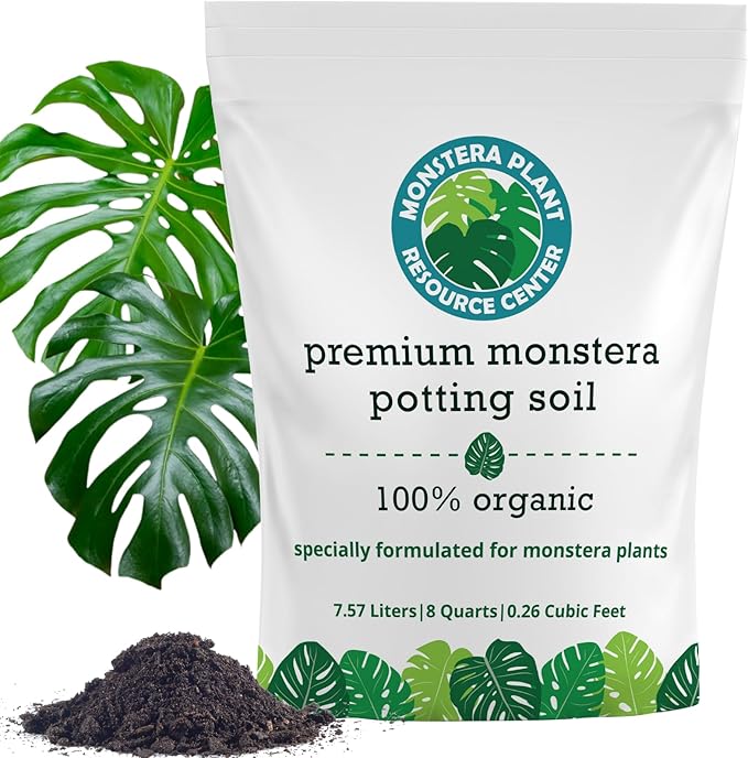 Premium Monstera Potting Soil | Quick Draining, Nutrient Rich Living Aroid Soil for Fast Growth & Healthy Root Aeration | Organic Aged Bark, Coco Coir, Perlite, Worm Castings (Large Bag)
