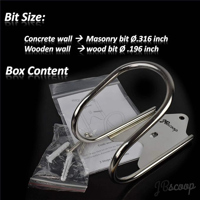 JBscoop Garden Hose Holder, Garden Hose Hanger Wall Mount for Water Hose, Extension Cords, Air Compressor Hose, Heavy Duty & Rust Proof Set of 1
