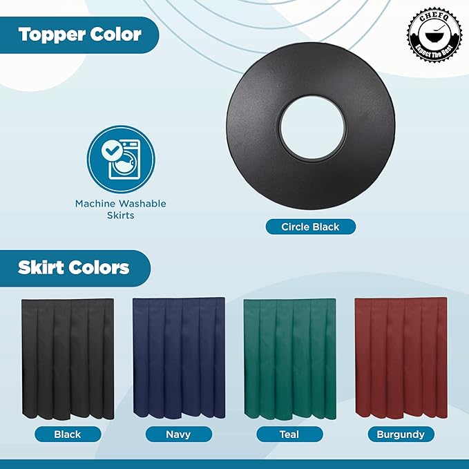 Black Trash Can Topper Cover With Solid Pleated Skirt | Designed to Fit 32 & 35 Gallon Trash Cans | Elegant Party Supplies for Weddings, Banquets, Birthday Parties & More (Black Top Green Skirt)