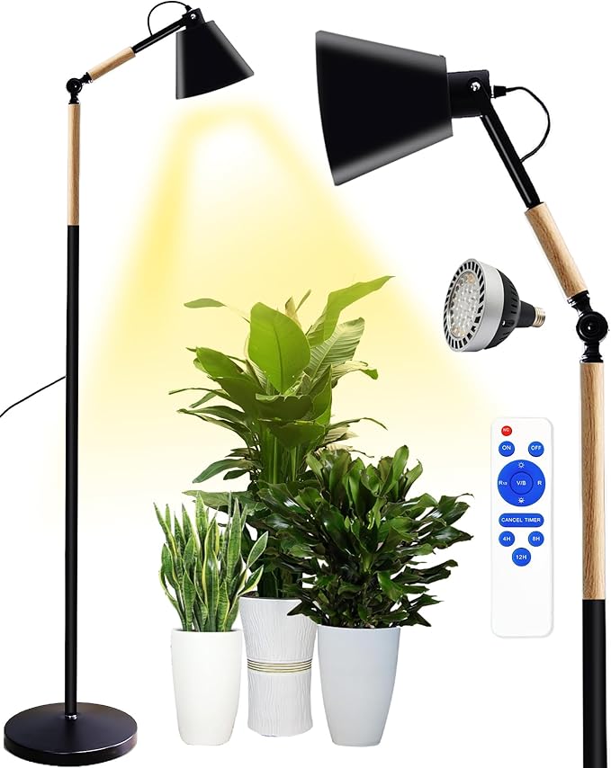 Standing Plant Grow Light, LED Growing Light Full Spectrum for Indoor Plants，4/8/12H Timer, Flow Grow Light for Tall Large Indoor Plants
