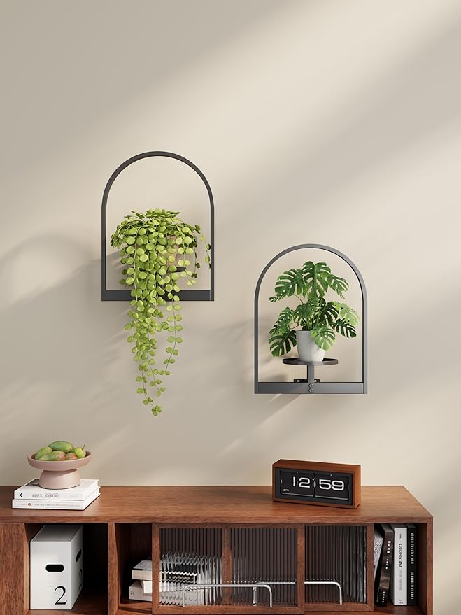 2 Pack Plant Stand Indoor Outdoor Hanging Planters for Indoor Plants Wall Plant Holder for Indoor Plants Plant Frames Wall Decor for Livingroom Bedroom Balcony Patio