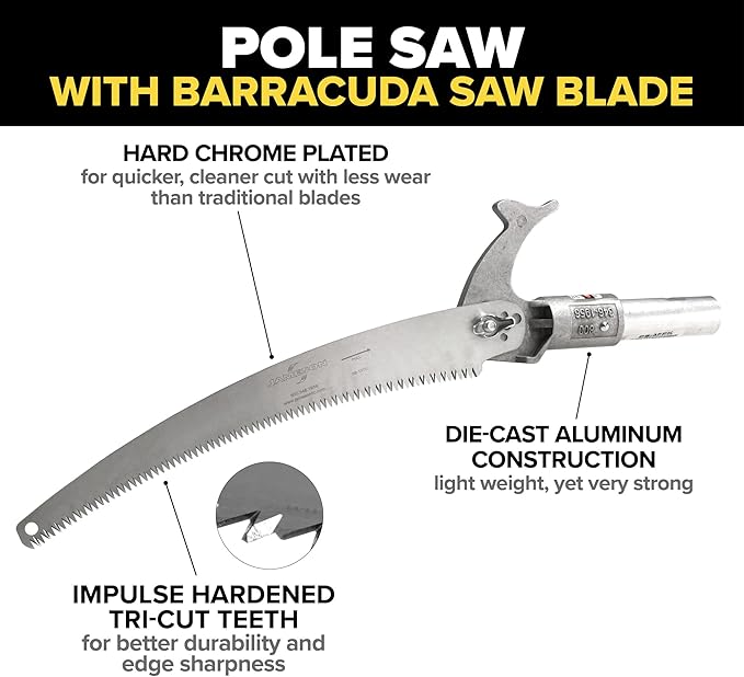Jameson FG-6PKG-7 FG-Series Manual Pole Saw and Tree Pruner with Two 6-Foot Fiberglass Poles