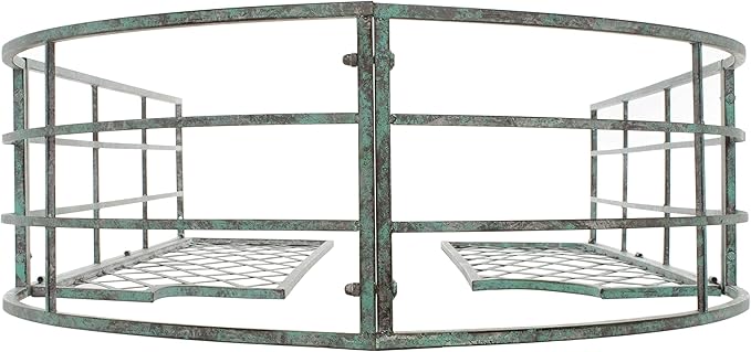 SAFAVIEH Outdoor Collection Jaida Victorian Antique Dark Green Wrought Iron Trellis Garden Arch Arbor