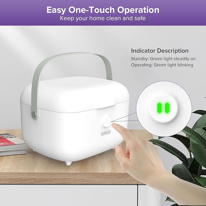 SANSI UV Light Sanitizer Box, 10W Sanitizes in 5 Minutes, 360° UVC Chips 5.1L Large Capacity Sanitizer for Baby & The Whole Family