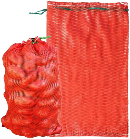 Extra Large Mesh Produce Bags 60 lbs Reusable Onion Sacks Vegetable Storage Bags Washable Net Bag 21” x 32” for Onion Potato Firewood Crawfish, Pack of 10