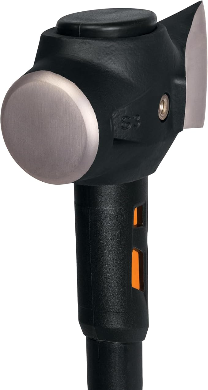 Fiskars Pro IsoCore Splitting Maul and Stainless Steel Axe, Wood Splitting Maul, IsoCore Shock Reduction & Forged Steel Head, 6 lb, 36”, Black/Orange