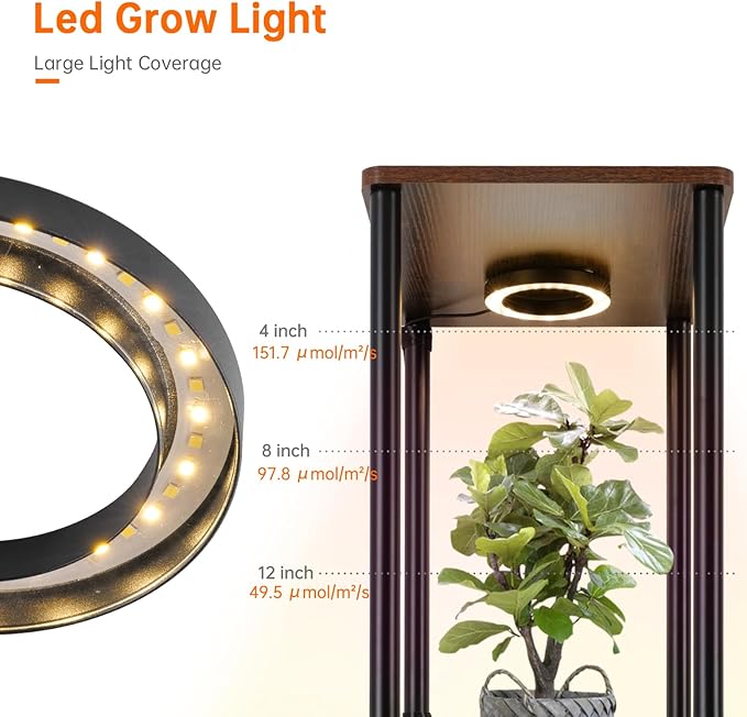 Bstrip Plant Stand Indoor with Grow Light, 81.3" Tall Indoor Plant Shelf, 6 Tier Flower Stand with Plant Light Full Spectrum, Metal Plant Holder with Light, lighted Plant Rack for Home, Corner, Patio