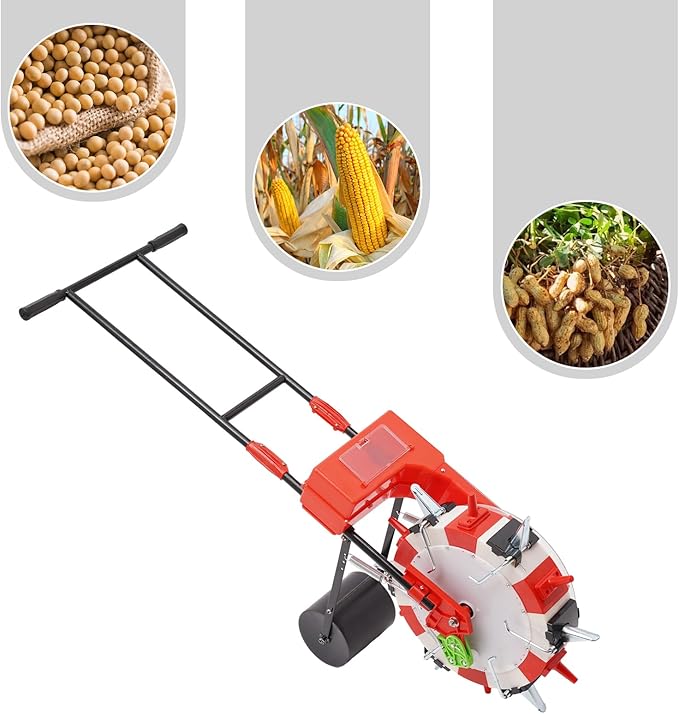 Hand Push Seeder Spreader,Manual Roller Seeder Lawn Garden Spreaders Seed Planter, Multi-Function Corn Planter Seeder Planting Depth 3.5-7.8 Cm Seeder Tool for Soybean Peanut Corn (A Style)